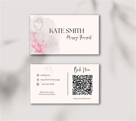 Massage Therapist Business Card Template I Esthetician Etsy Uk