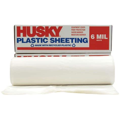 HUSKY 20 ft. x 100 ft. White 6 mil Plastic Sheeting-CF0620W - The Home Depot