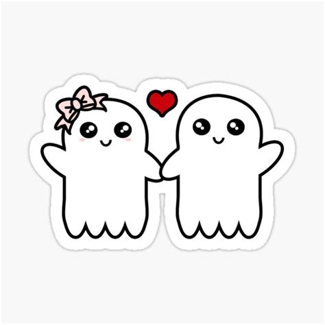 Cute Ghosts Holding Hands Spooky Halloween T Sticker For Sale By