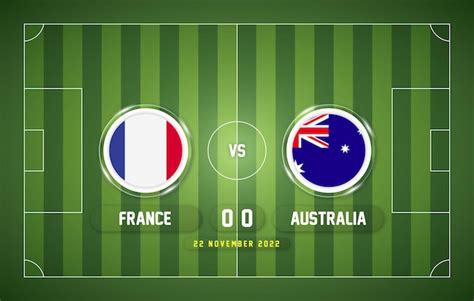 Match France Vs Australie Avec Tableau De Bord Et Fond De Stade