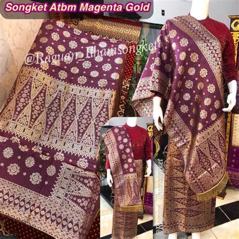 Jual Songket Atbm Cantik Manis Magenta Songket Tenun Mesin Palembang