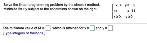 Solved Solve The Linear Programming Problem By The Simplex