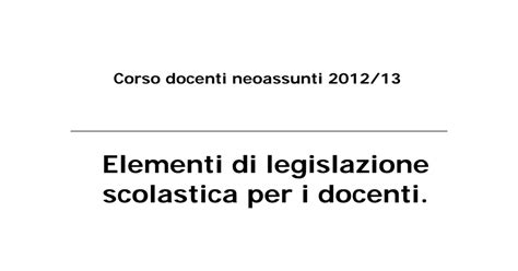 Elementi Di Legislazione Scolastica Per I Docenti Pdf Google Drive