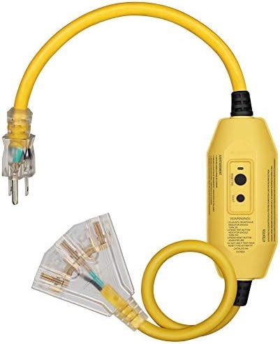 DEWENWILS 2 FT 12 3 Gauge Indoor Outdoor Tri Tap Extension Cord