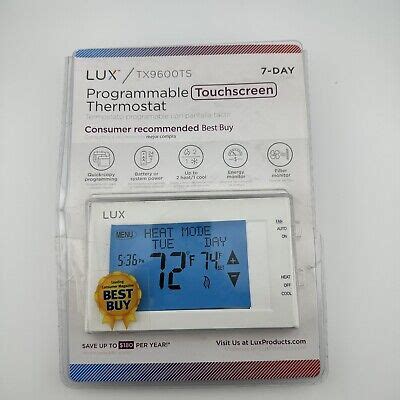 Lux Touchscreen Programmable Thermostat White Tx Ts Open