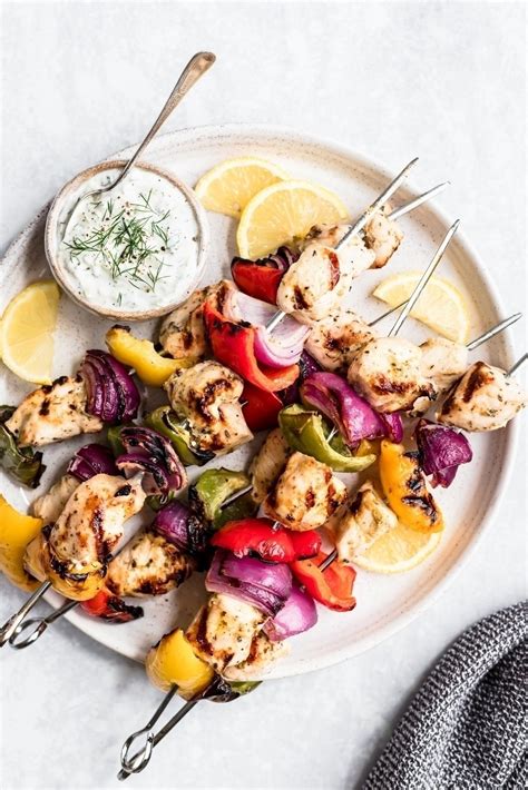 Greek Chicken Kabobs On The Grill Or In The Oven Ambitious Kitchen