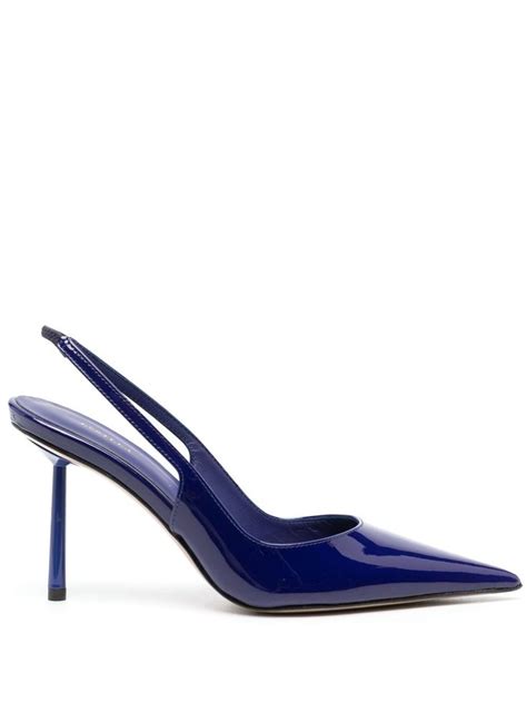 Le Silla Scarpin Slingback Bella Envernizado Azul Farfetch Br I