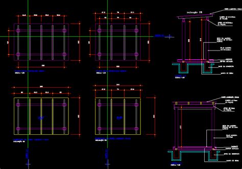 Planos de Pergola en DWG AUTOCAD Pérgolas fuentes y elementos