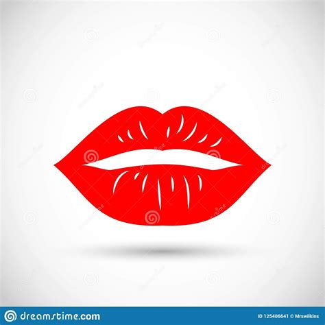 Beautiful Red Lips Icon Vector Stock Vector Illustration Of Lipstick