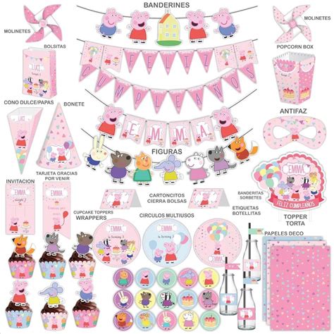 Kit Imprimible Peppa Pig Colores Pasteles