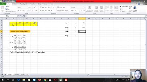 Metode Interpolasi Lagrange Menggunakan Excel Youtube