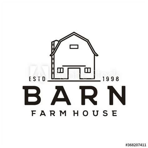 Vintage Retro Line Art Golden Wood Barn Farm Minimalist Logo Design Ad