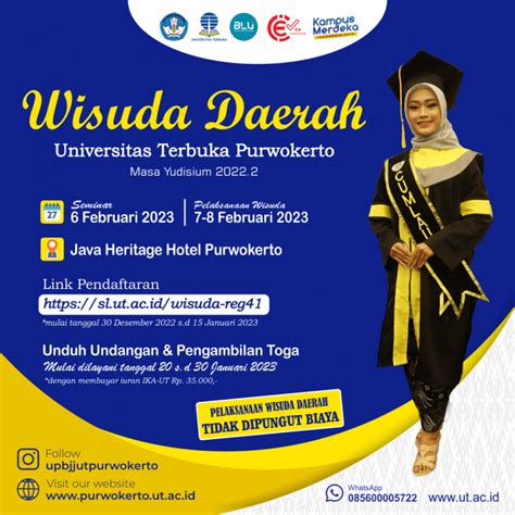 Pendaftaran Wisuda Daerah Masa Yudisium Ut Purwokerto