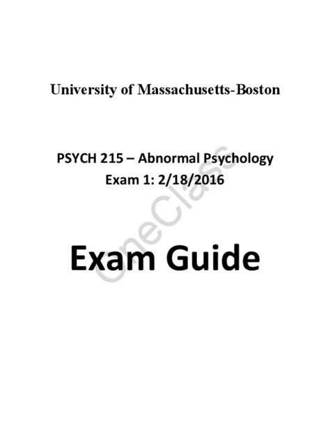 PSYCH 215 Study Guide Spring 2016 Midterm Josef Breuer Dorothea