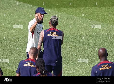 Poissy France Th July Luis Enrique Neymar Jr During A Paris