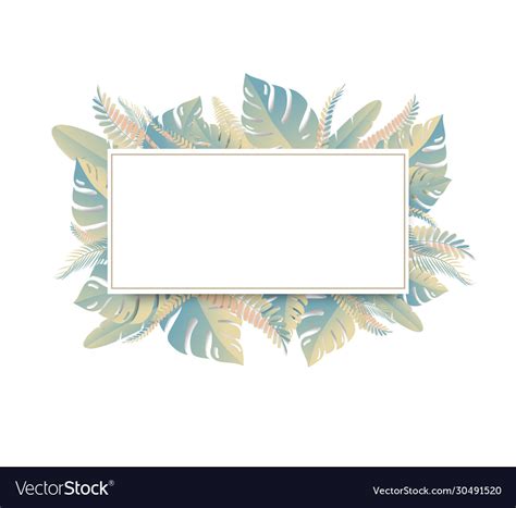 Tropical Leaves Paper Cut Style Royalty Free Vector Image