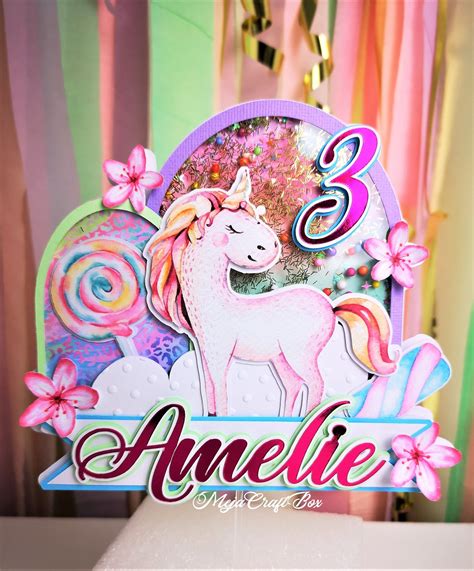 Unicorn Cake Topper Rainbow Cake Topper Glitter Cake Topper