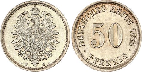 Kleinmünzen 50 Pfennig 1875 C Prachtexemplar CH UNC MA Shops