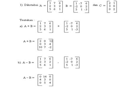 Matriks Operasi Matriks Rumus Contoh Soal Matriks Dan Jawabannya Porn