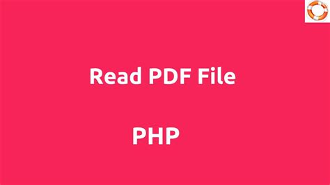 Read PDF File In PHP YouTube