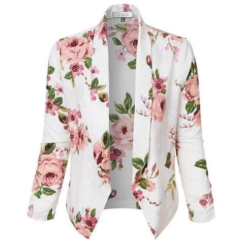 Le3no Womens Ultra Lightweight Floral 3 4 Sleeve Open Front Cardigan