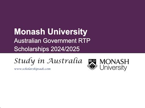 Monash University Australian Government Rtp Scholarships 20242025