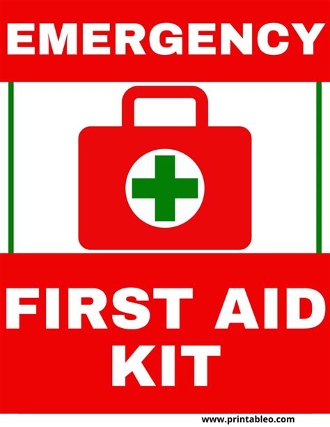 First Aid Kit Sign Printable