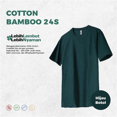 Jual Anti Bakteri Kaos Polos Katun Bambu S Kaos Polos Cotton