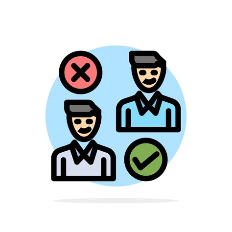 Group User Job Good Cancel Abstract Circle Background Flat Color Icon