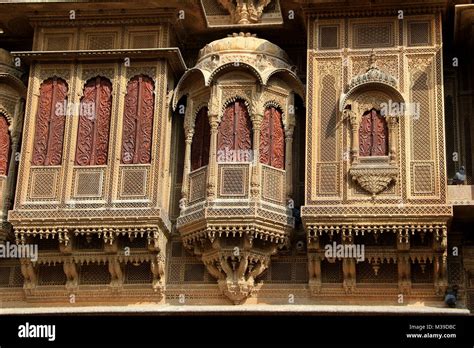 Highly Decorative Minutely Carved Balconies Of Patawon Ki Haweli At