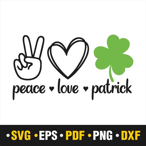 Peace Love Patrick St Patrick S Day Svg Masterbundles