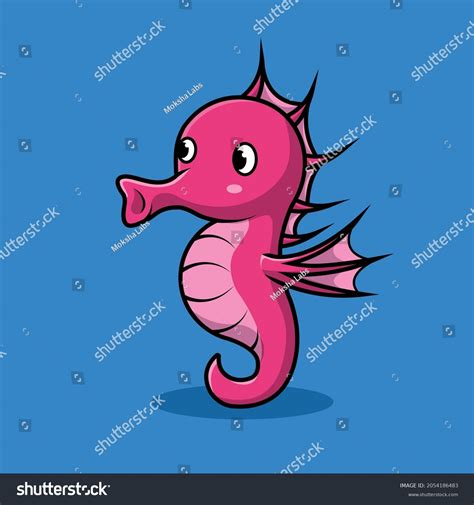 Cute Seahorse Cartoon Vector Icon Illustration Stock Vector Royalty