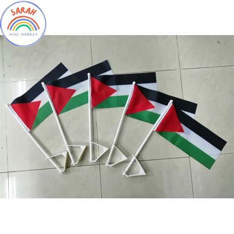 Bendera Palestine Hand Flag Car Flag Palestin Bendera Tangan Cm X