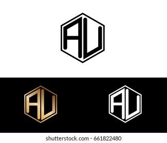 Hd Letters Linked Hexagon Shape Logo Stock Vector Royalty Free