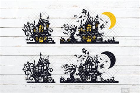 Haunted House Svg In Svg Dxf Eps  Png • Ohmycuttables