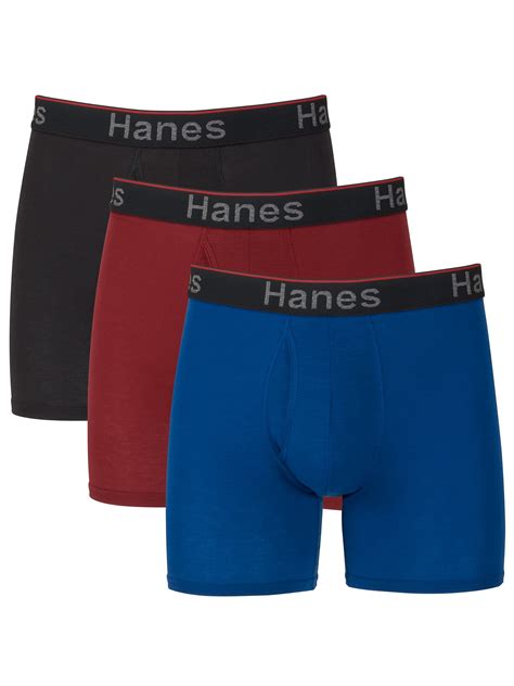 Hanes Mens Comfort Flex Fit Total Support Pouch Boxer Briefs 3 Pack