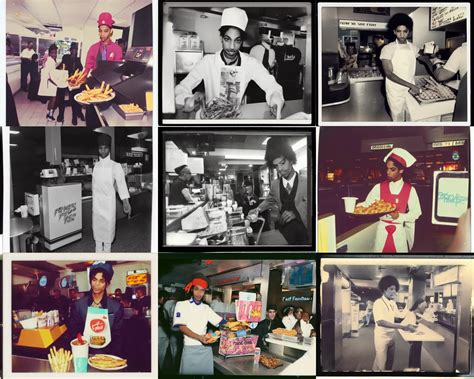 Prince Rogers Nelson Working At Fast Food Place Stable Diffusion