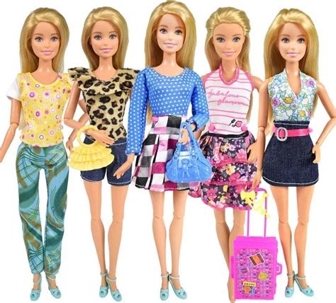 Poppenkleertjes Geschikt Voor Barbie Set Van Outfits Voor