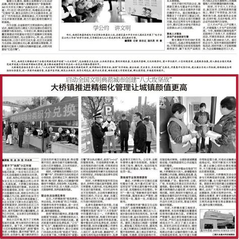 【文明城市创建】《嘉兴日报》点赞大桥镇开启“八大攻坚战”推进精细化管理让城镇颜值更高 整治 小区 执法