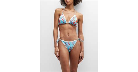 Milly Cabana Millie String Bikini Bottoms In Blue Lyst