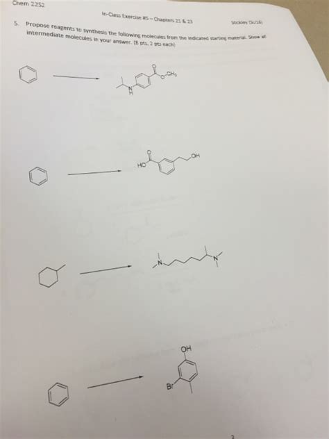 Solved Purpose Reagents To Synthesis The Following Molecules Chegg