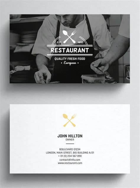 Restaurant Business Card Template Psd Restaurant Business Cards