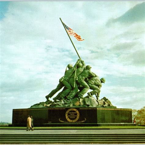 C1960s Washington DC US Marine Corps War Memorial Jumbo Postcard