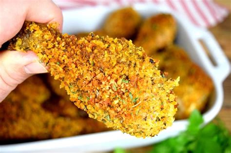 Panko Crusted Baked Seasoned Chicken Legs Crispy Baked Chicken Legs