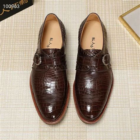 Authentic Crocodile Skin Men Dress Shoes Genuine Alligator Leather