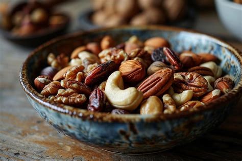 Premium Photo Nutty Snack Bowl Almonds Cashews Hazelnuts Pecans