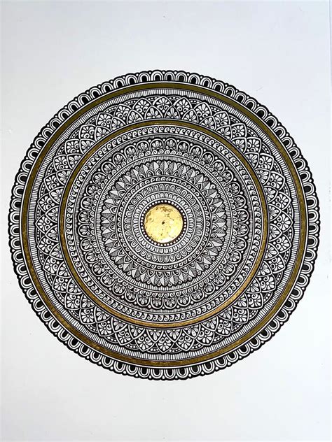 Black And White Mandala Painting By Rashi Agrawal Exotic India Art