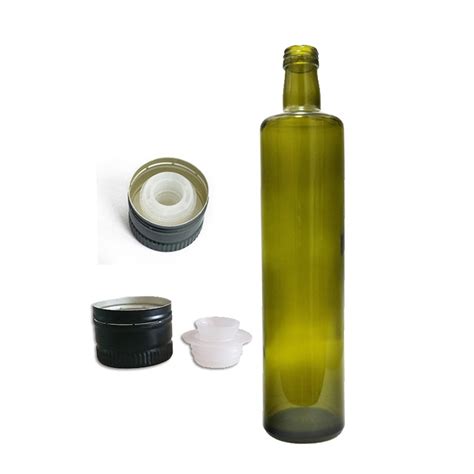 Luxury 750ml Antique Green Dark Green Dorica Olive Oil Glass Bottle