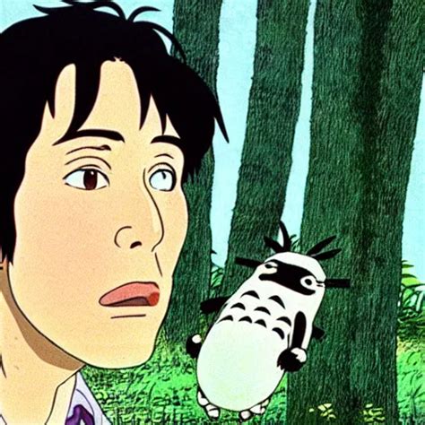 A Still Of Keanu Reeves In My Neighbor Totoro Stable