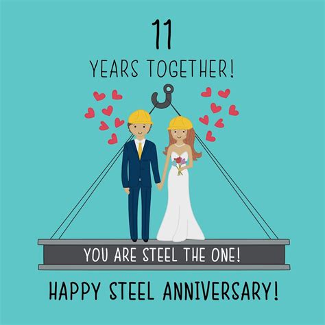 11th Wedding Anniversary Card Steel Anniversary Uk Office